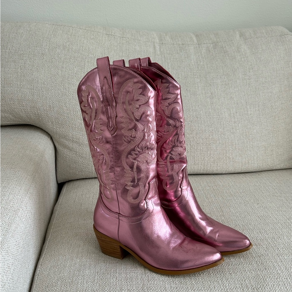 Metallic Pink Western Boot